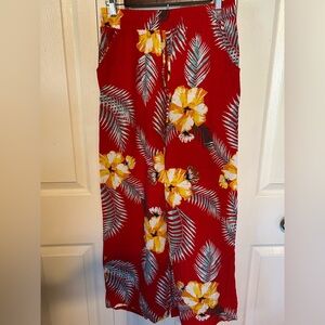 Tropical Red Floral Pajama Pants